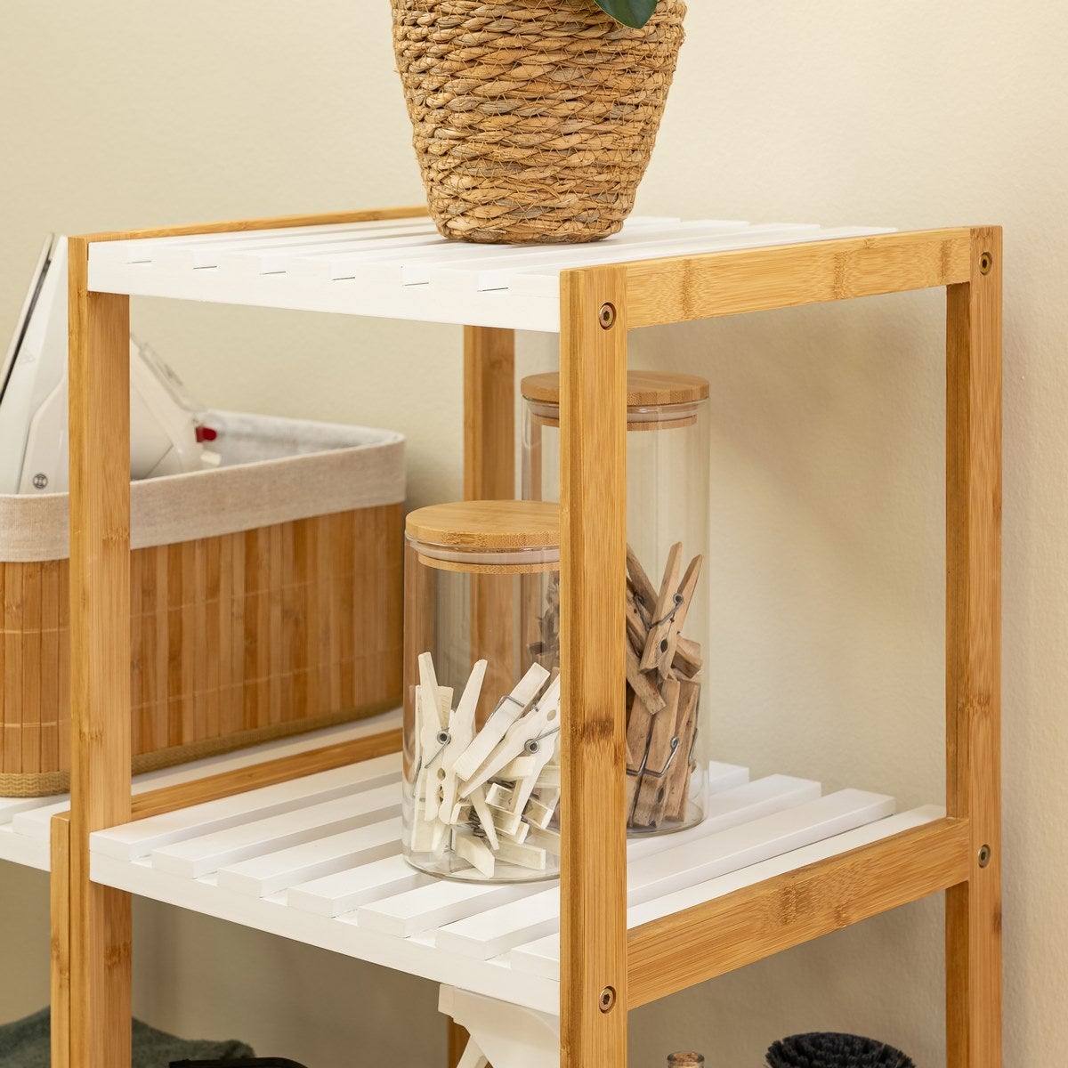 Estantería laminada bambú de 140 cm