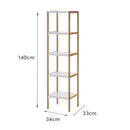 Estantería laminada bambú de 140 cm