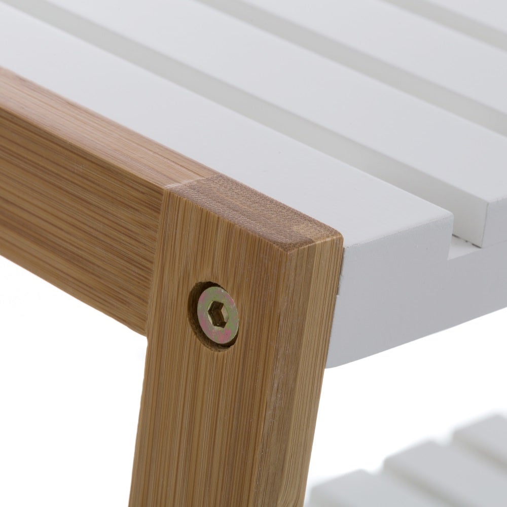 Zapatero de bambú blanco