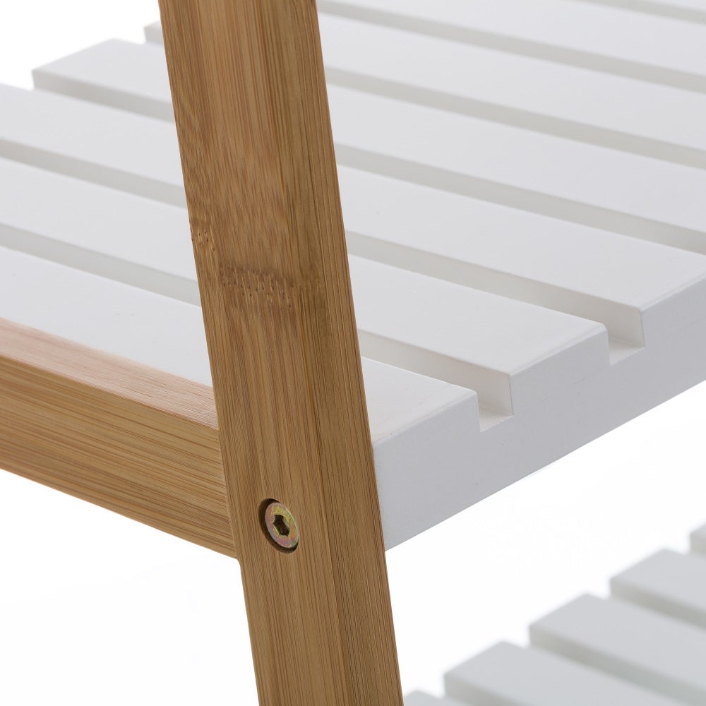 Zapatero de bambú blanco