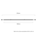 Barra cortina de metal blanco extensible