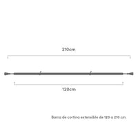 Barra cortina de metal blanco extensible