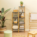 Estantería de bambú gris y natural