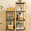 Estantería de bambú gris y natural