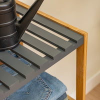 Estantería de bambú gris y natural