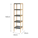 Estantería de bambú gris y natural