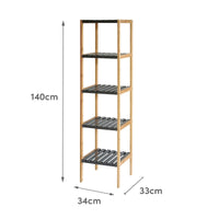 Estantería de bambú gris y natural