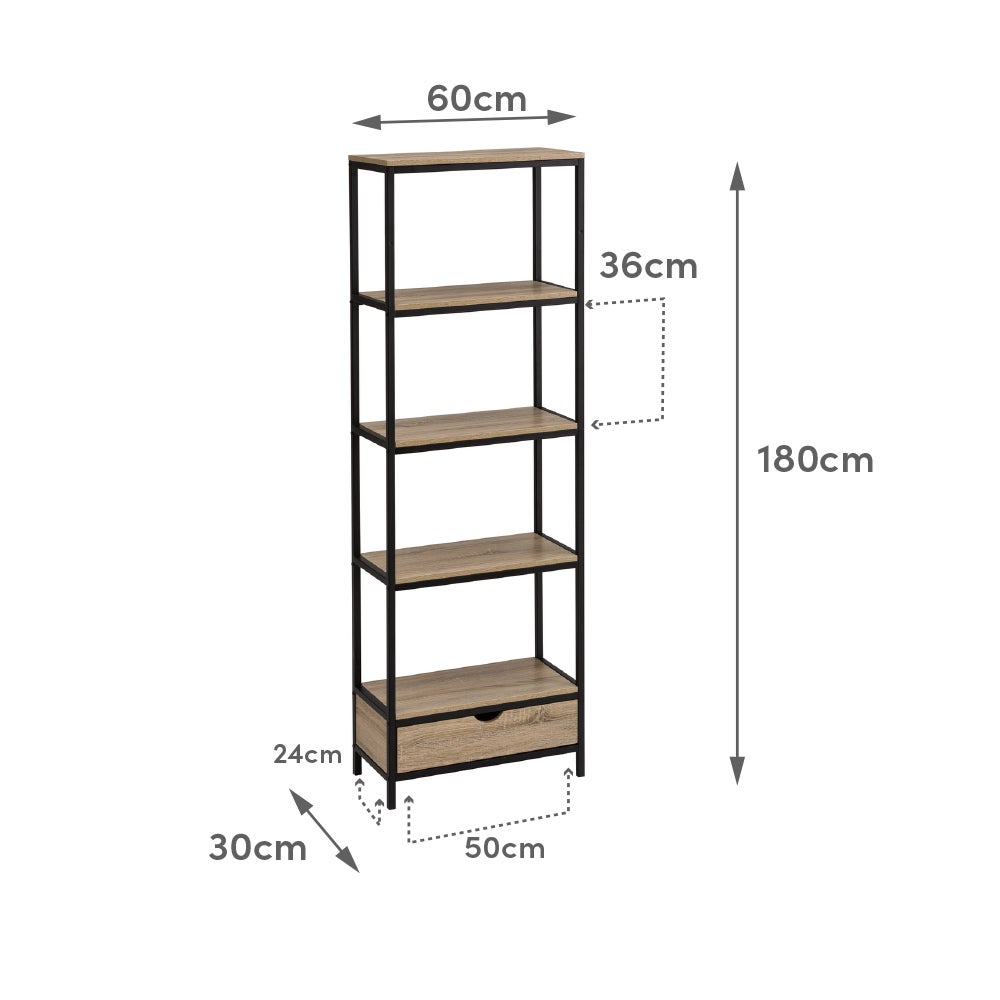 Estantería Urban con 1 cajón de 60x180 cm
