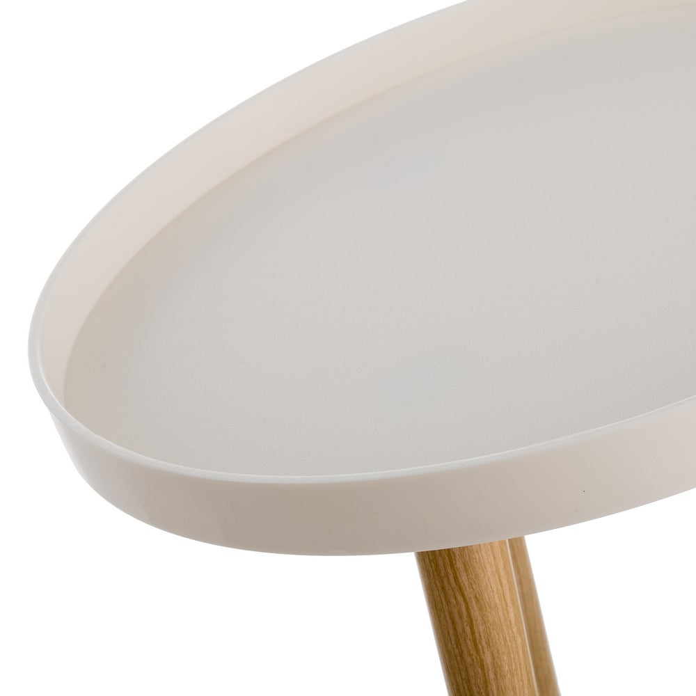 Mesita auxiliar de polipropileno blanca de 43x40x40 cm