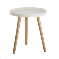 Mesita auxiliar de polipropileno blanca de 43x40x40 cm