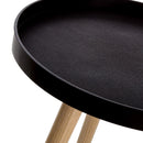 Mesa auxiliar con bandeja negra