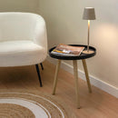 Mesa auxiliar con bandeja negra