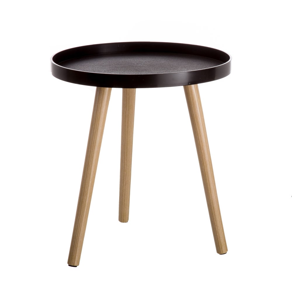 Mesa auxiliar con bandeja negra