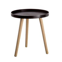 Mesa auxiliar con bandeja negra