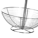 Frutero plateado de metal cromado de 2 alturas