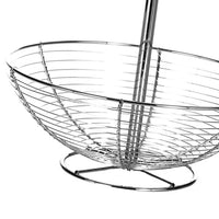 Frutero plateado de metal cromado de 2 alturas