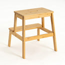 Taburete escalera de 2 peldaños de bambú natural de 47 cm