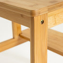 Escalera de 2 peldaños de bambú natural de 47 cm