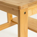 Taburete escalera de 2 peldaños de bambú natural de 47 cm