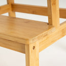 Taburete escalera de 2 peldaños de bambú natural de 47 cm