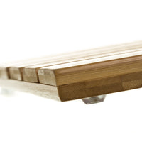 Tarima de ducha antideslizante de lamas de bambú natural de 35x53 cm