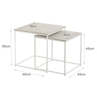 Set de 2 Mesa auxiliares auxiliares nido Urban White