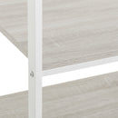 Perchero de madera y metal blanco con barra y baldas