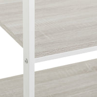 Perchero de madera y metal blanco con barra y baldas