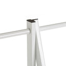 Perchero de madera y metal blanco con barra y baldas