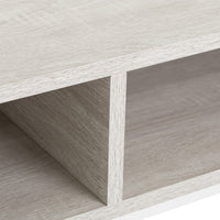 Consola auxiliar blanca de metal y madera de 75x30x80 cm