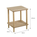 Mesa auxiliar de madera de pino natural