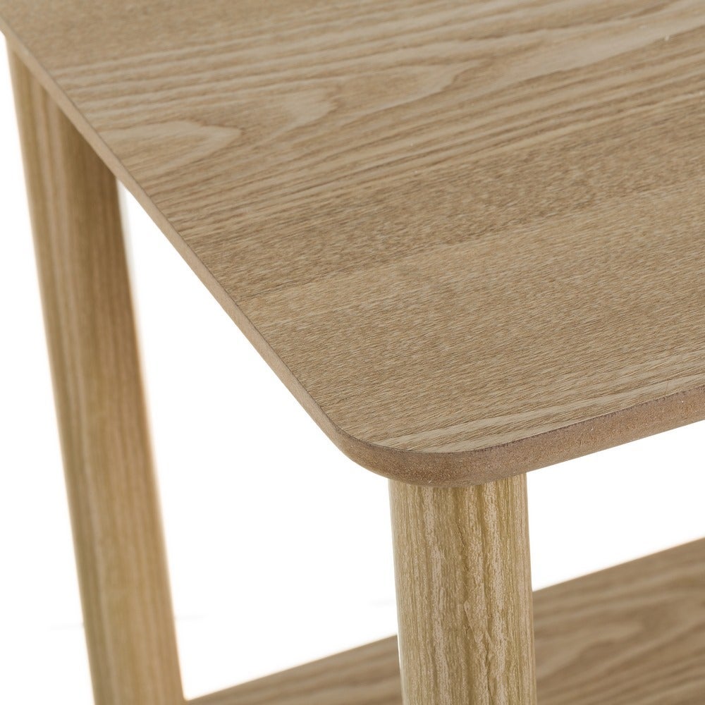 Mesa de centro de madera de pino beige de 47x40x80 cm