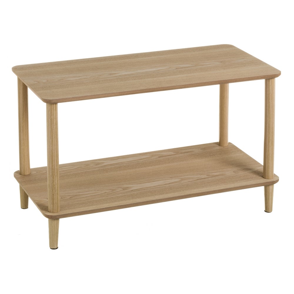 Mesa de centro de madera de pino beige de 47x40x80 cm