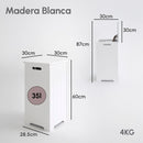 Cesto para la ropa sucia de madera blanco
