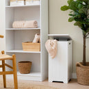 Cesto para la ropa sucia de madera blanco