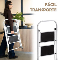 Escalera de acero blanco