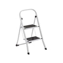 Escalera de 2 peldaños antideslizante blanco acero de 82x54x45 cm
