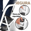 Escalera de 3 peldaños antideslizante blanca de acero de 105x71x46 cm