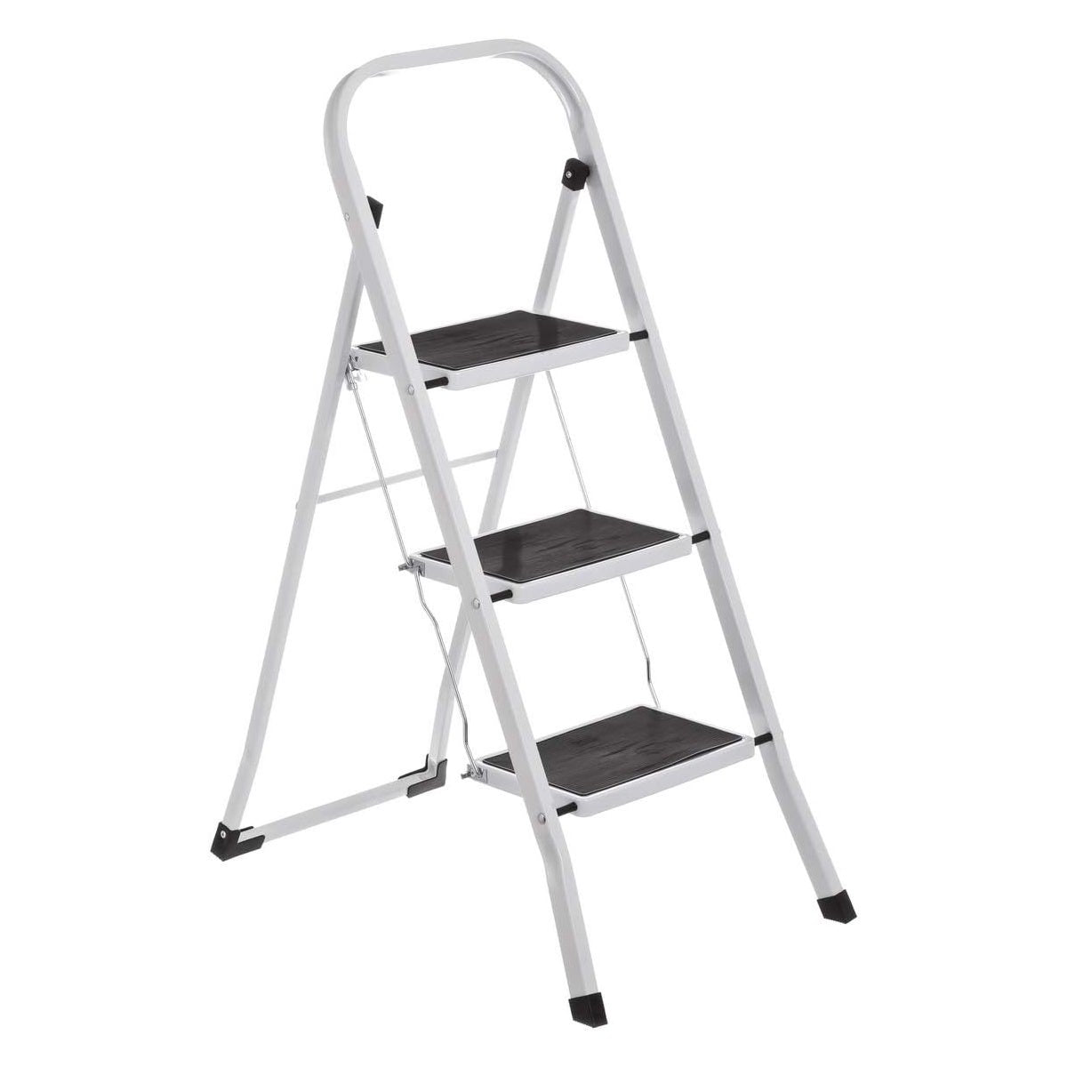 Escalera Plegable 3 Peldaños Antideslizante Color Blanco