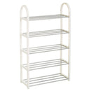 Zapatero de metal cromado blanco