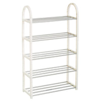 Zapatero de metal cromado blanco