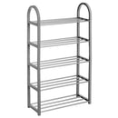 Zapatero de metal cromado gris