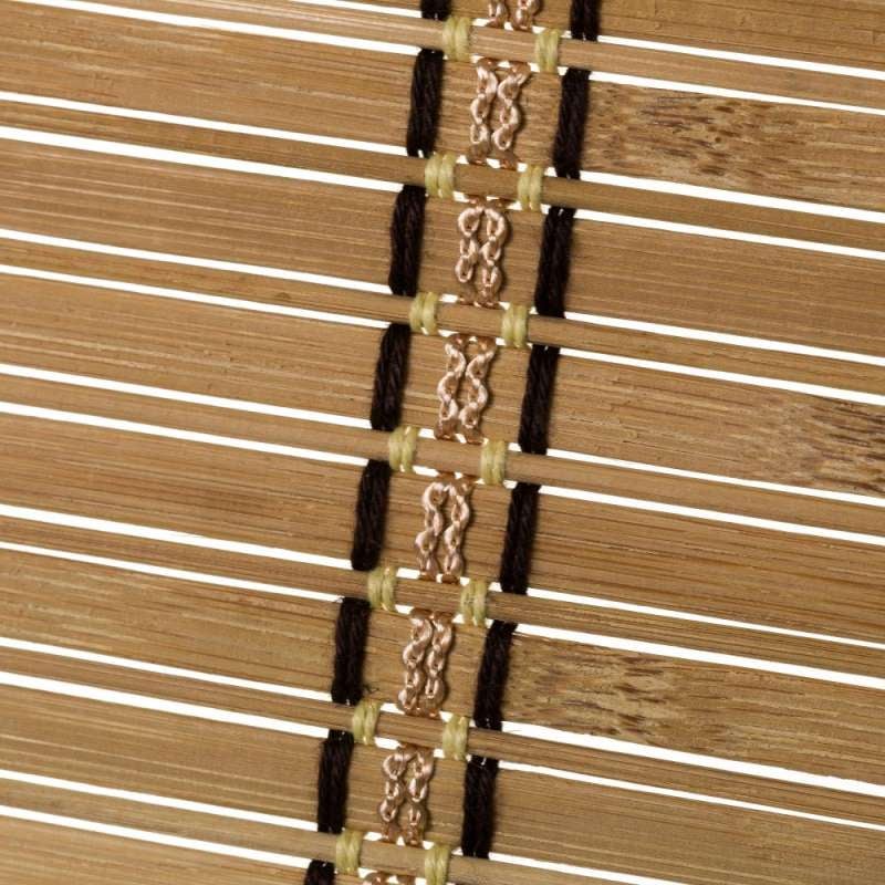 Estor enrollable beige de láminas de bambú de 90x180 cm