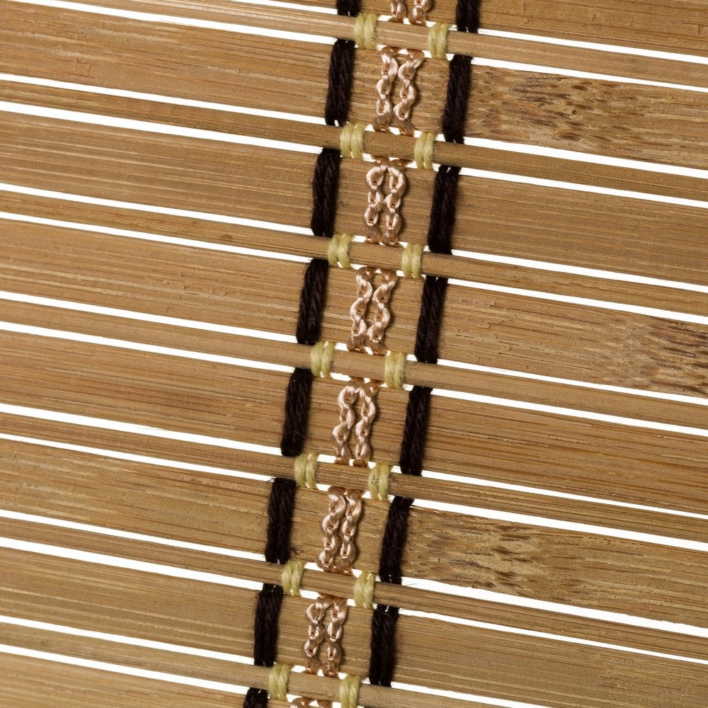 Estor enrollable beige de láminas de bambú de 180x120 cm