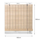 Estor enrollable beige de láminas de bambú de 160x180 cm