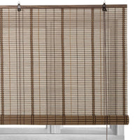 Estor enrollable marrón de varillas de bambú de 140x180 cm