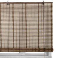 Estor enrollable marrón de varillas de bambú de 160x180 cm