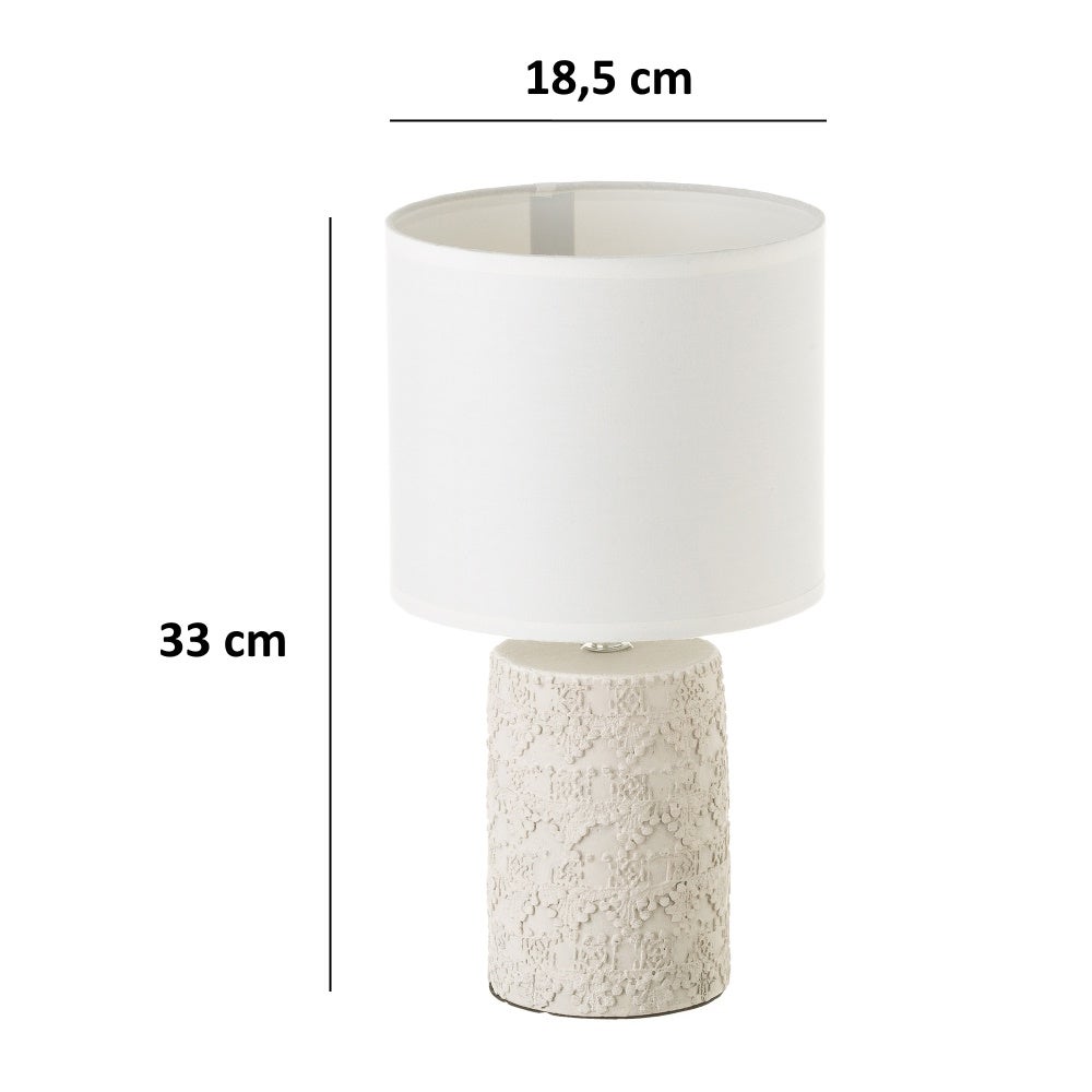 Lámpara de mesita de noche cemento 33 cm