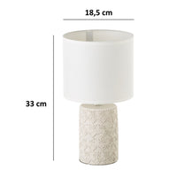 Lámpara de mesita de noche cemento 33 cm