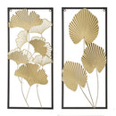 Set de 2 murales de metal negro y dorado